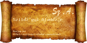 Szilágyi Aladár névjegykártya